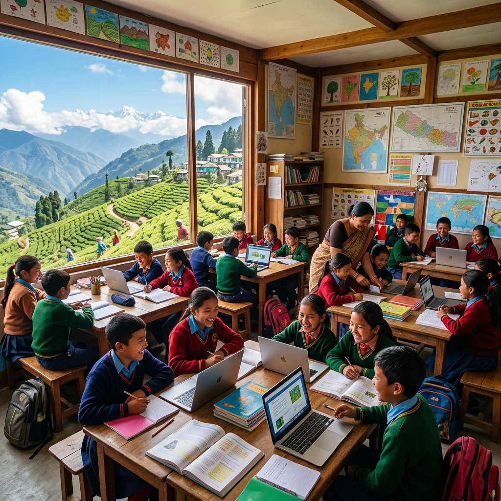 Vibrant Garden School Classroom