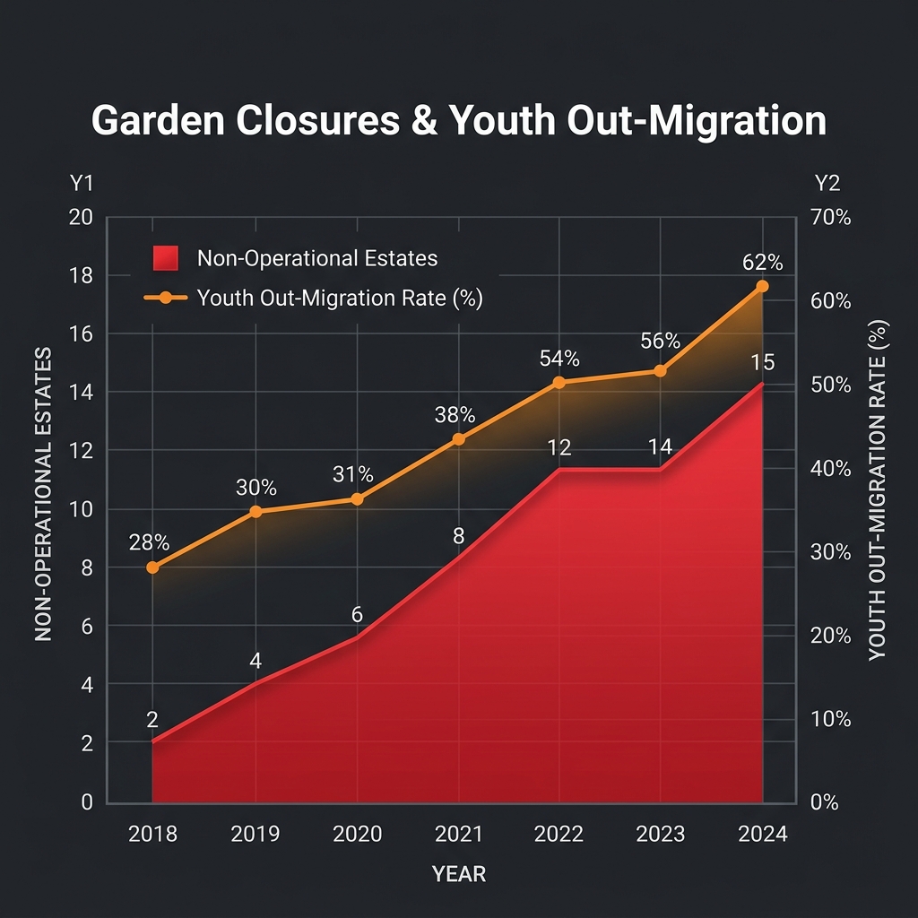 Garden Closures & Youth Out-Migration Graph